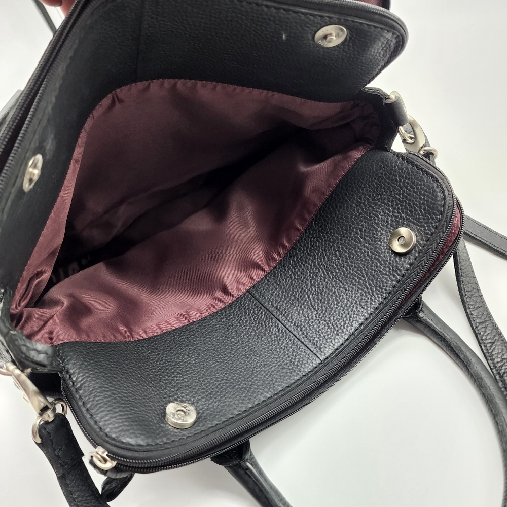 Colorado Black Leather Multi Compartment Large Cross Body Shoulder Tote Bag - Picture 7 of 16